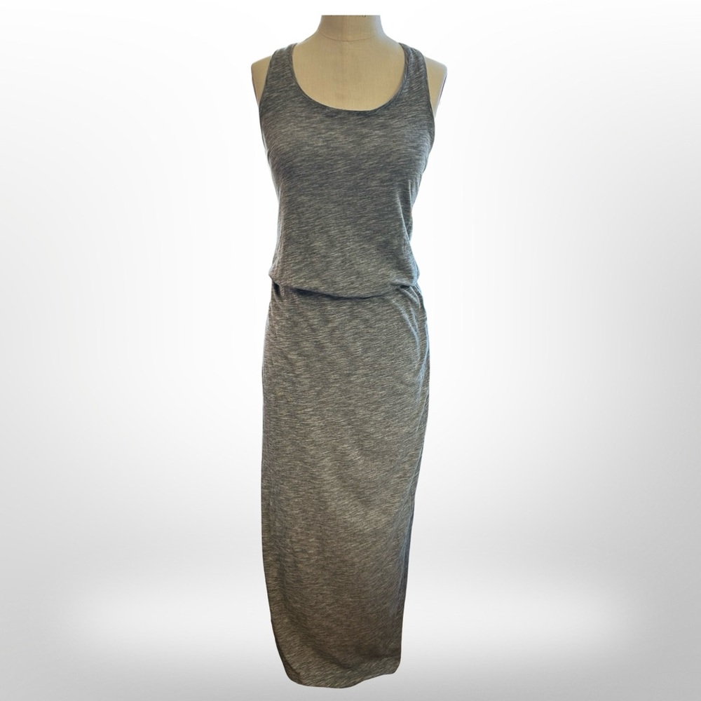Bella Luxx Sleeveless Maxi Dress w/ Cinched Waist Gray Cotton Size Small